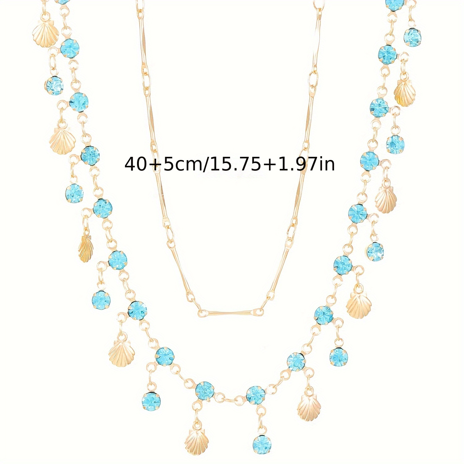 Women's Beach Accessory Set Golden Shell & Turquoise Beads
